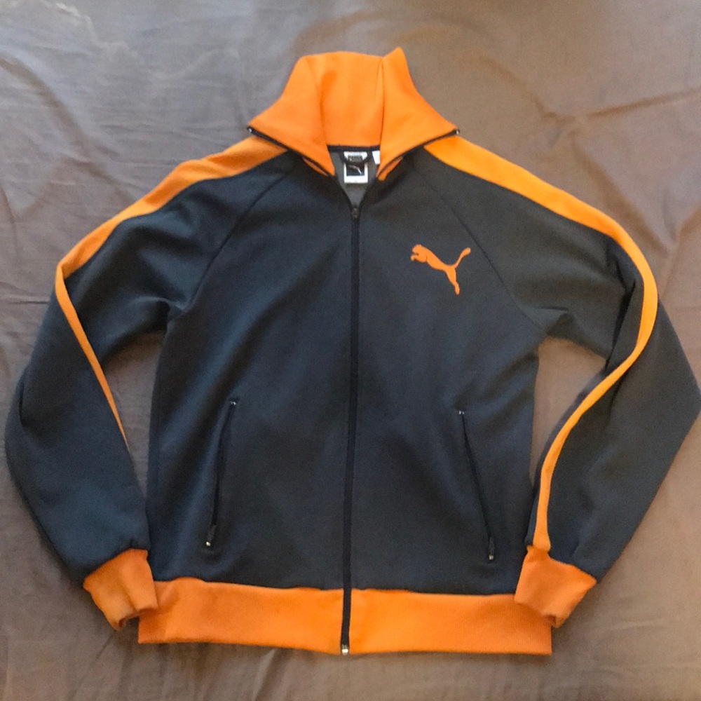 Orange/gray Puma track jacket